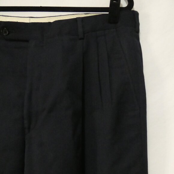 Unbranded | 18 inch waist measured | Dark Navy Pleated Dress Pants - Picture 5 of 16